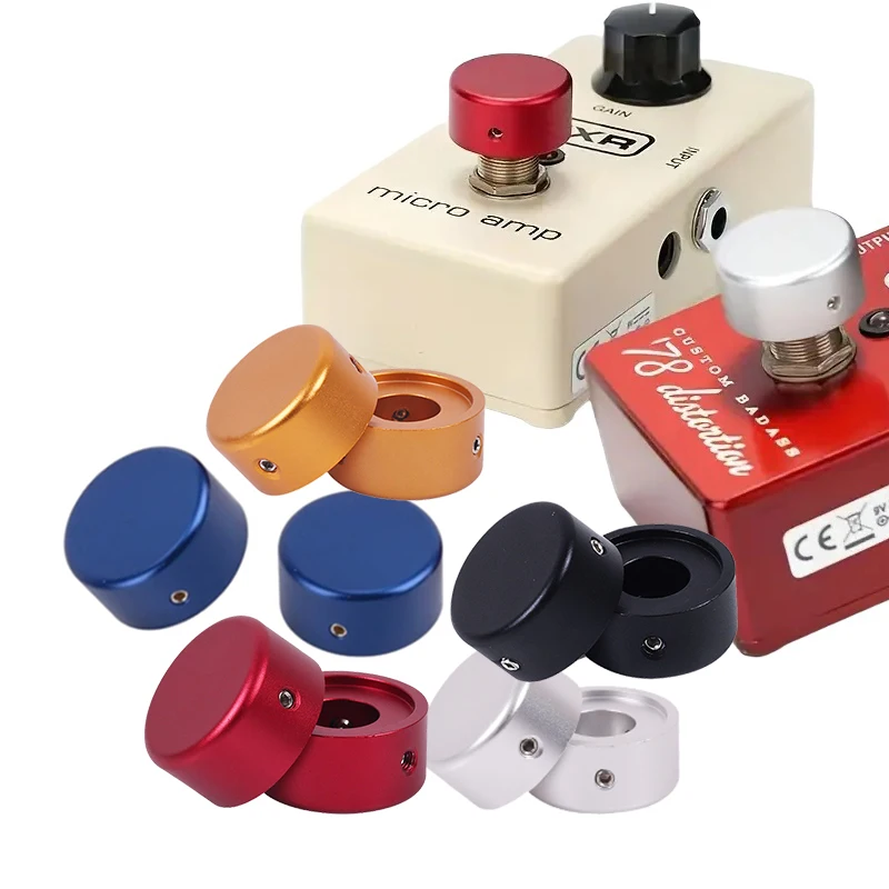 2 stücke Effektor Gitarre Pedal Kappen Fußschalter Topper Pedal Effektor Pedalboard Pad Abdeckung Aluminium Werkzeug Teile Knopf Zubehör Image