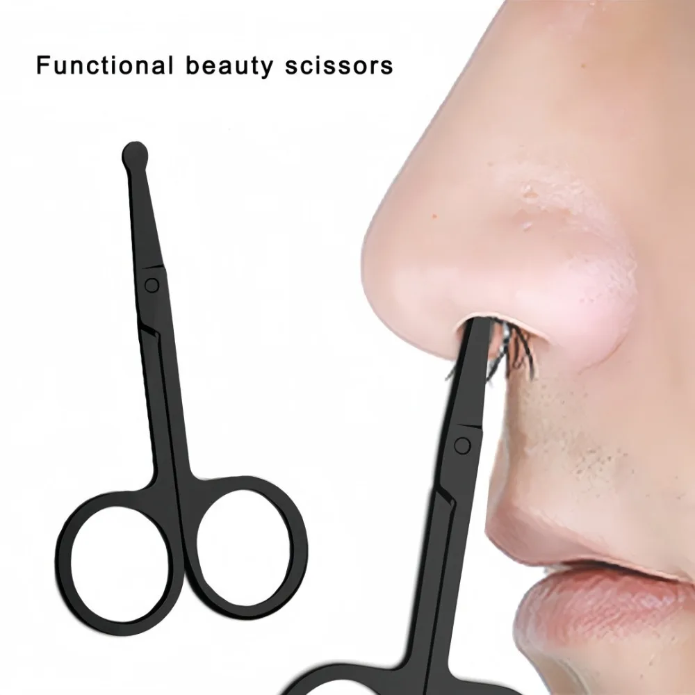 Spezialisierte Nase Haar Schere Edelstahl Runde Kopf Schönheit Trimmer Nase Haar Trimmer Tragbare Ergonomie Nase Haar Cutter Image