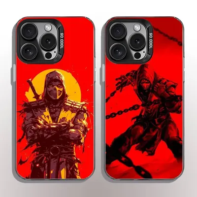 Scorpion Mortal Kombat Handyhülle Handyhülle für iPhone 11-16 Pro Max Bunte rutschfeste Anti-Fingerabdruck-Beschichtung