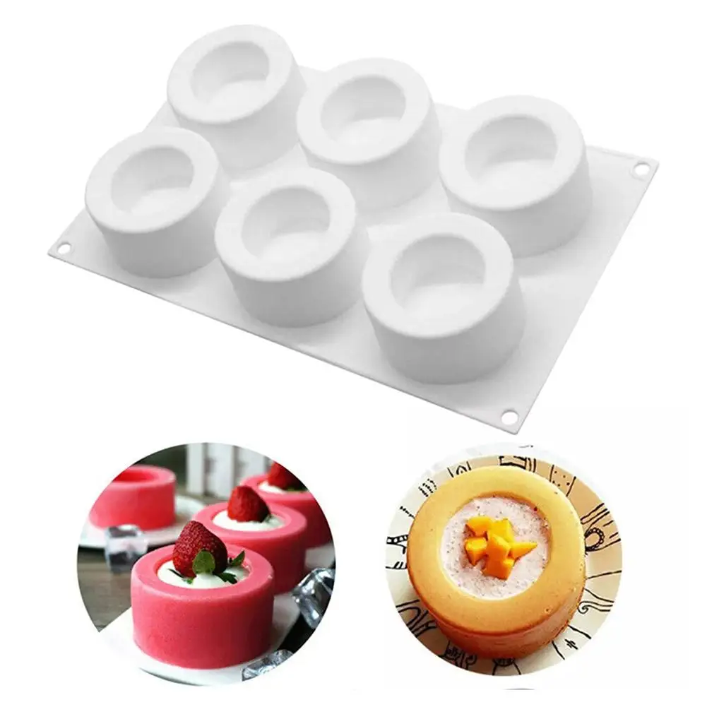 6-Link Konkave Tasse Kuchen Form Silikon Mini Formen Für Backen Cookie Schokolade BIY Seife Muffin Form Werkzeuge U7N8 Image