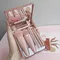 5-Piece Mini Makeup Brush Set with Mirror - Makeup Case with Mirror, Foundation Brush, Eyeshadow Brush, Foundation Blush Brush