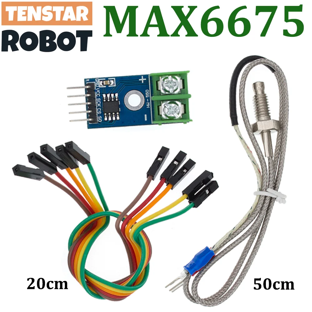 TSTARDEV MAX6675 Modul + Thermoelementsensor vom Typ K + Dupont-Kabel MAX6675ISA-KIT 3–5 V Image