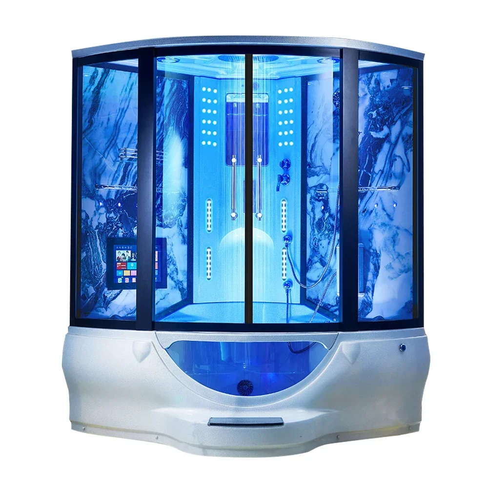 Neue Versorgung Massage Dampf Dusche Whirlpool Bad Dusche Gehäuse Badezimmer Dampf Dusche Badewanne Combo Massage Verifiziert