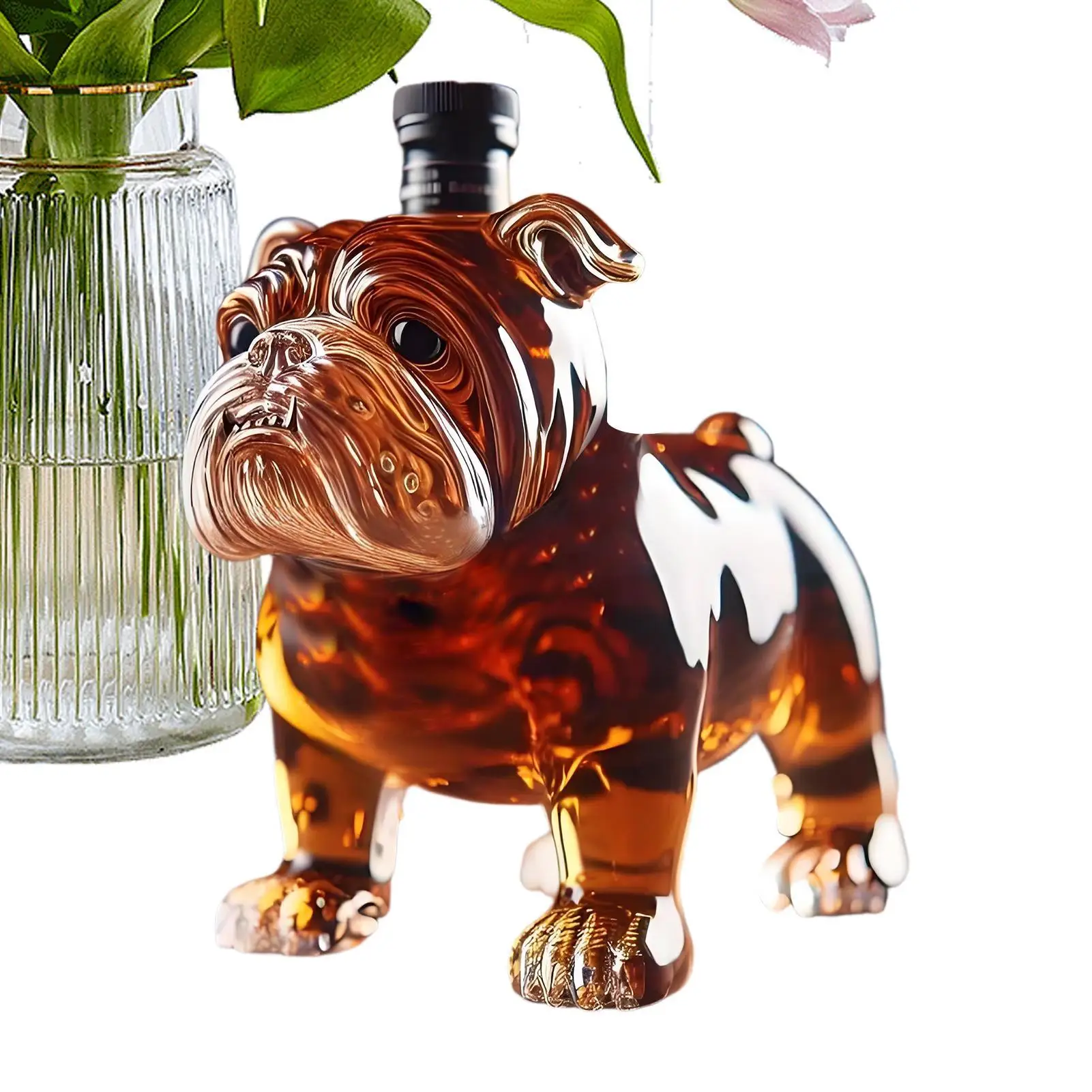 1 stücke Lustige Glas Whisky Flasche Sammeln Neuheit Whisky Dekanter Bulldog Form Whisky Flasche Dekanter Für Männer Vater Image