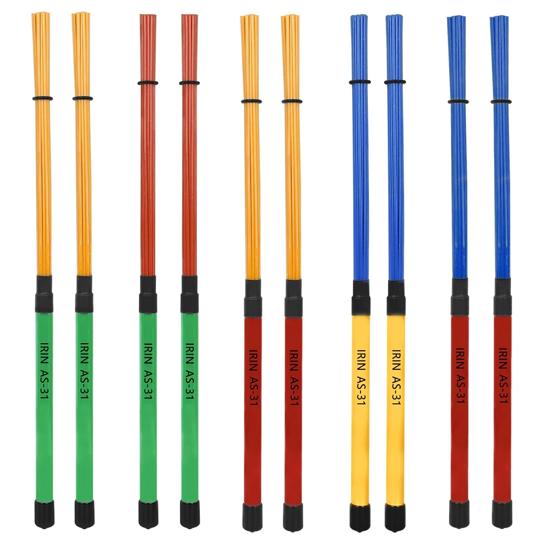 IRIN AS-31 Drumstick-Bürsten, Trommelbürsten, Nylon-Bundle-Sticks, hochfester Griff aus Aluminiumlegierung, Percussion-Zubehör und Teile Image