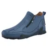 COZOK winter Handgemachte Leder Stiefel Männer Casual Schuhe Große Größe Stiefeletten Mann Zipper Design Mann Schuhe Männlichen Hombres Stiefel Outdoor