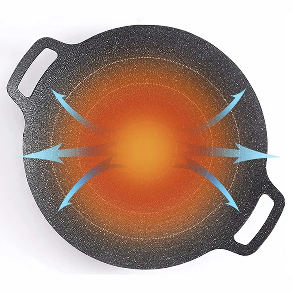 30 cm Outdoor BBQ Grill Pfanne Antihaft Herd Backblech Koreanische Braten Platte Camping Ausrüstung 1 Stück Image