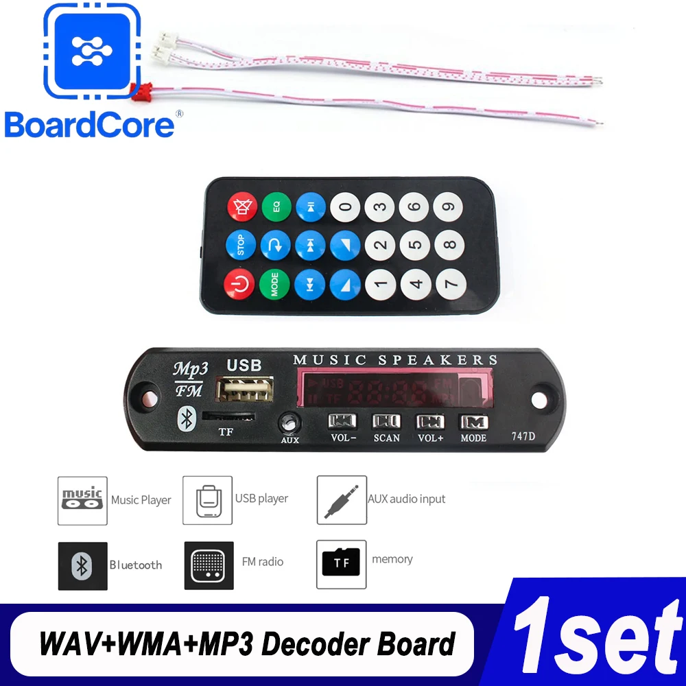 1set 12V WAV + WMA + MP3 Decoder Board USB AUX TF FM Radio Bluetooth 5,0 Auto Kit drahtlose Verlustfreie Musik Player Modul Image