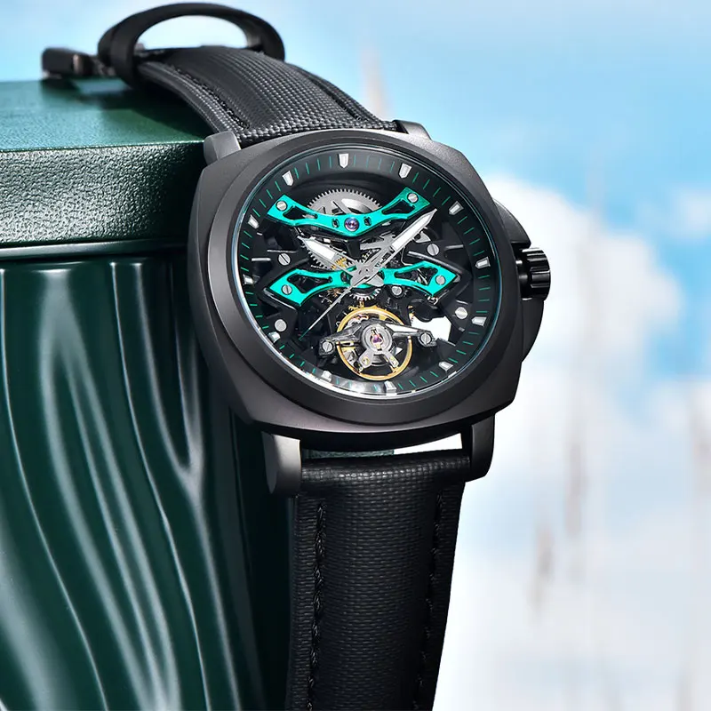 PAGANI DESIGN 40mm Skeleton Mechanische Uhr Klassische Luxus Automatische Männer Armbanduhr 100M Wasserdichte Nachtlicht Uhren für Männer Image