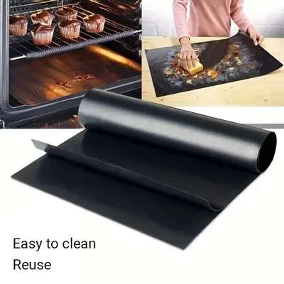 Non-stick reusable oven mat, easy-clean fiberglass baking accessory suitable for electric ovens, gas stoves, toasters, and grill