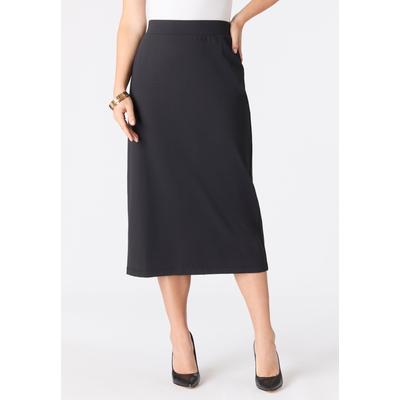 Plus Size Women's Ultimate Ponte Pencil Skirt by Roaman's in Black (Size 28 W)