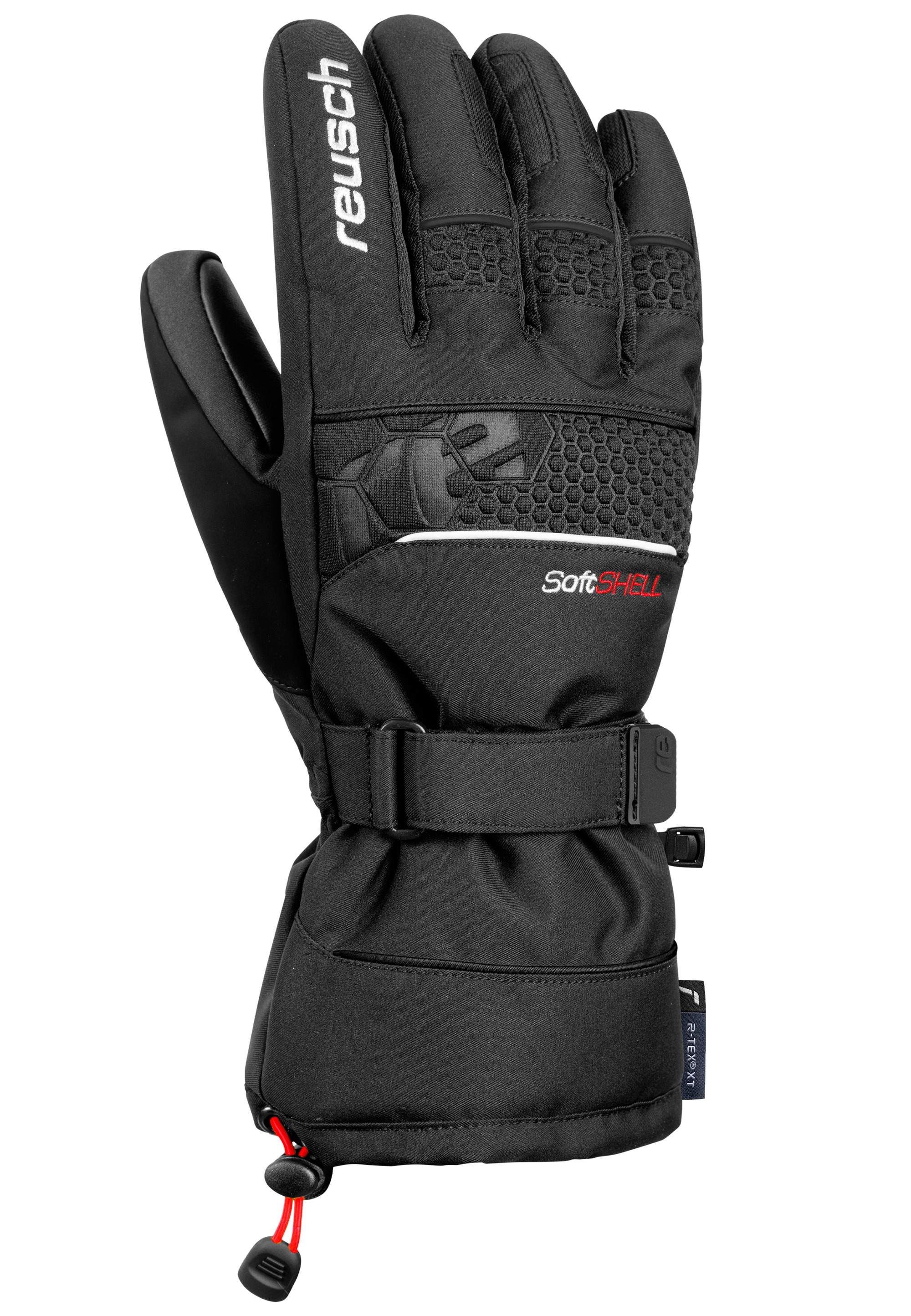 Skihandschuhe REUSCH "Connor R-TEX XT", Damen, Gr. 9, schwarz-weiß (schwarz, weiß), 92% Polyester, 8% Polyurethan, unifarben, Handschuhe, in sportlichem Design Image