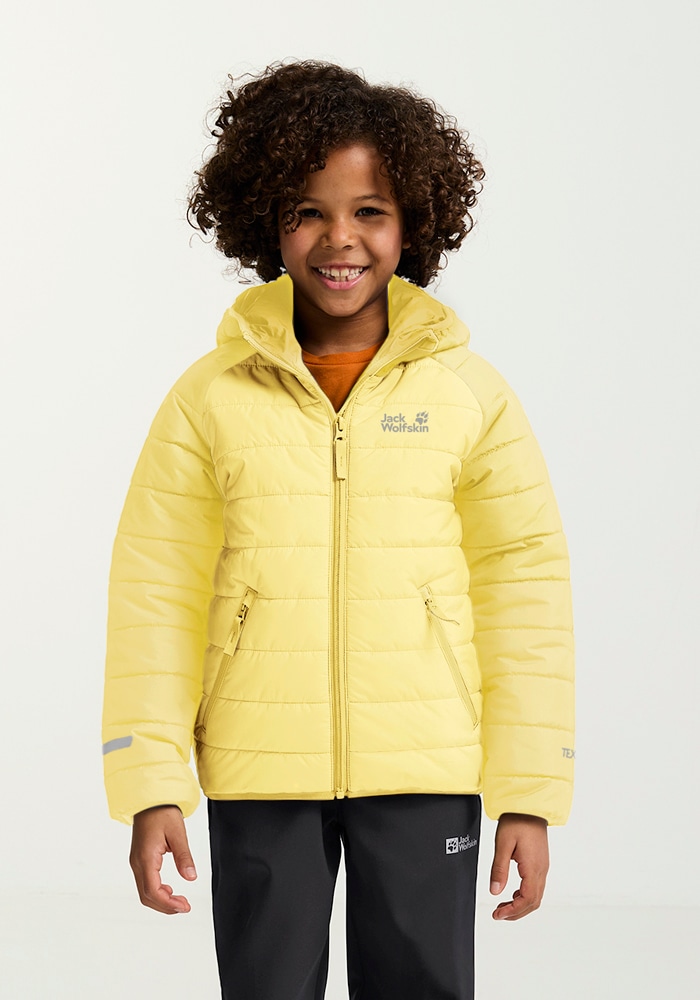 Outdoorjacke JACK WOLFSKIN "ZENON JKT KIDS", Kinder, Gr. 176, lemonice, Oberstoff: 100% POLYESTER; Kontrastmaterial 1: 100% POLYESTER; Füllung 1: 100% POLYESTER; Futter 1: 100% POLYESTER, Jacken Image