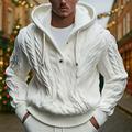 Per uomo Felpa Maglione Treccia Maglia Top Regolari Lavorato a maglia Slim Fit Semplice Girocollo Natale Maglieria Natale Casuale Abbigliamento Autunno Bianco M L XL
