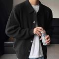 Per uomo Felpa Cardigan A Coste Maglia Top Regolari Lavorato a maglia Semplice Collo ripiegato Vacanza Moda Casuale Abbigliamento quotidiano Abbigliamento Primavera Autunno Nero Blu S M L