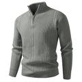 Per uomo Felpa Maglione A Coste Maglia Top Regolari Lavorato a maglia Slim Fit Semplice Colletto Mao Maglieria Contemporaneo Casuale Abbigliamento quotidiano Abbigliamento Autunno Nero Rosso M L XL