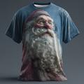 Natale Per uomo Babbo Natale Maglietta Manica Corta maglietta Stampa 3D Girocollo Camicia Quotidiano Designer Artistico Vacanza Feste Streetwear Blu Tutte le stagioni Abbigliamento S M L XL XXL XXXL