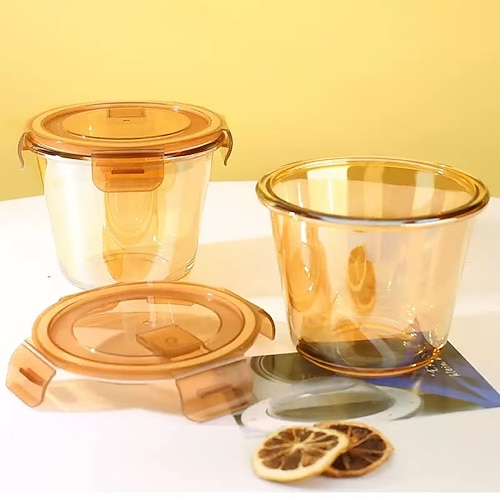 contenitore per il pranzo multifunzione in vetro adatto al microonde con coperchio: perfetto per gli impiegati, mantiene il cibo fresco e caldo, ideale per zuppe, frutta e altro ancora