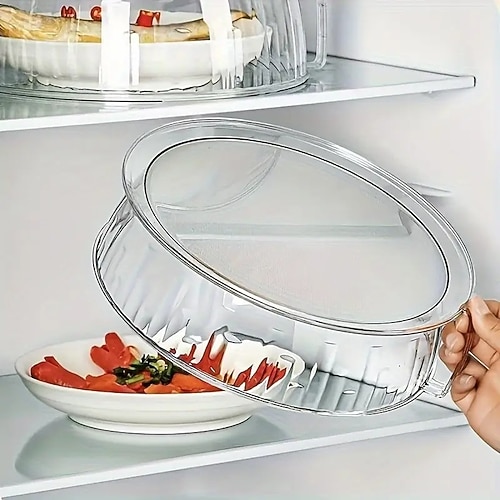 coperchio antispruzzo per microonde con manico – coperchio in plastica alimentare resistente al calore per riscaldare, cuocere al forno e cucinare all'aperto