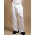Per uomo Pantaloni Pantaloni Eleganti Come la seta Pantaloni in raso Pantaloni Larghi Tasca Gamba larga Semplice Traspirante Lunghezza intera Feste Affari Moda Streetwear Bianco Inelastico
