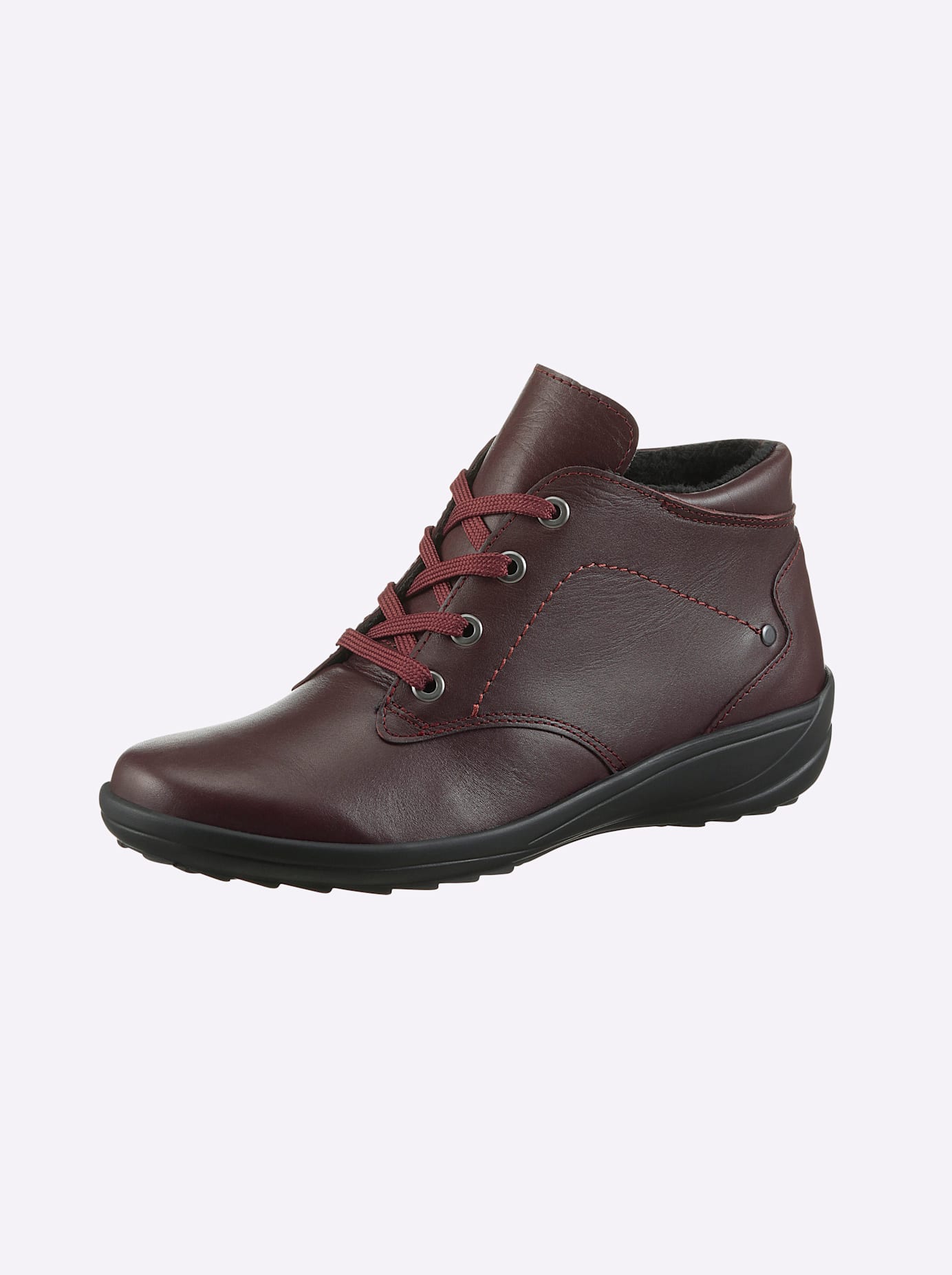 Stiefelette CLASSIC, Damen, Gr. 40, rot (bordeaux), Glattleder, Rindsleder, Basic, Schuhe