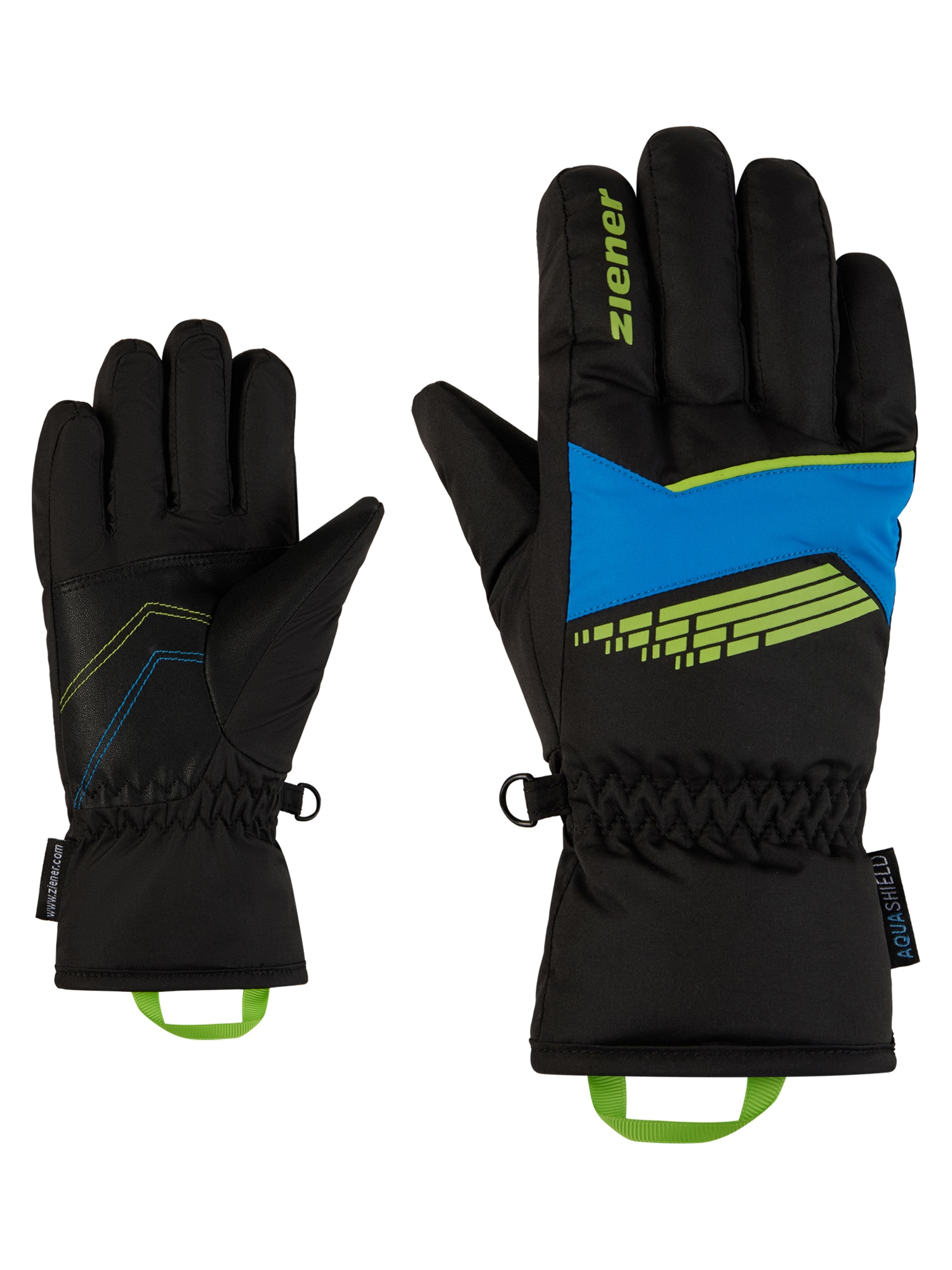 Skihandschuhe ZIENER "LAVIVI-Z AS glove junior", Kinder, Gr. 6,5, schwarz, Obermaterial: 100% Polyester; Innenhand: 100% Polyester; Futter: 100% Polyester; Wattierung: 100% Polyester, Handschuhe Image