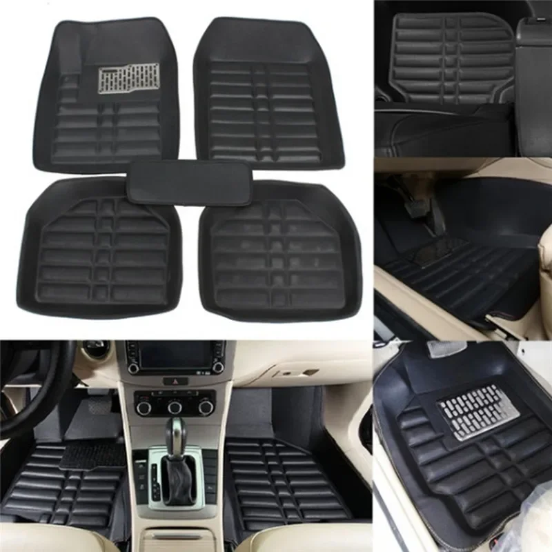 5 pièces tapis de sol de voiture coussin de pied tapis de voiture anti-dérapant tapis pour les tapis de voiture Auto universel Zwarte Auto style Interieur