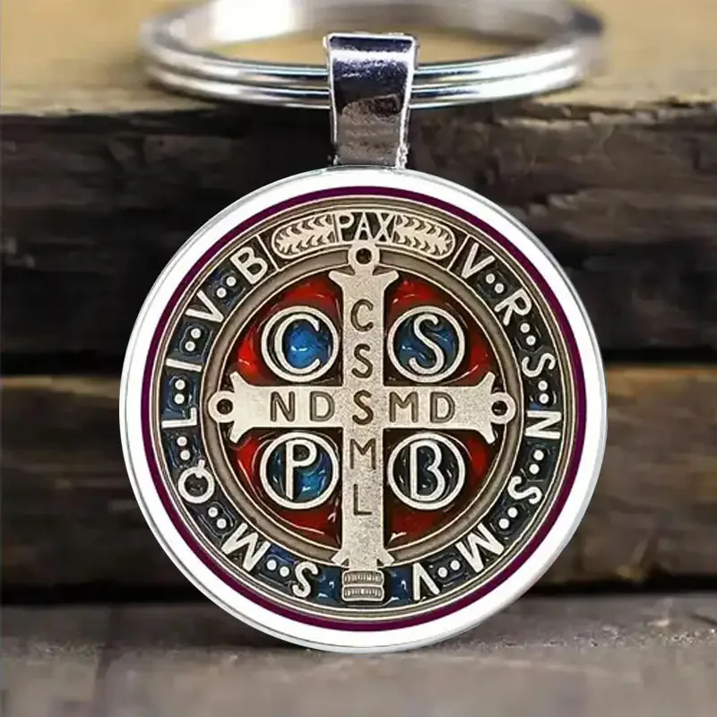 Collier pendentif médaille Saint benoît, accessoires pour femmes, chaîne de pull rétro européenne et américaine, vente en gros