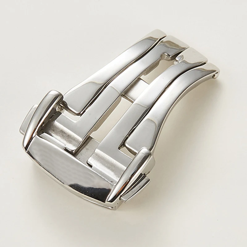 Edelstahl-Uhrenschnalle für Omega Leder-Gummi-Uhrenarmband, Faltschließe, Schmetterlingsknopf-Zubehör, 18 mm, 20 mm Image