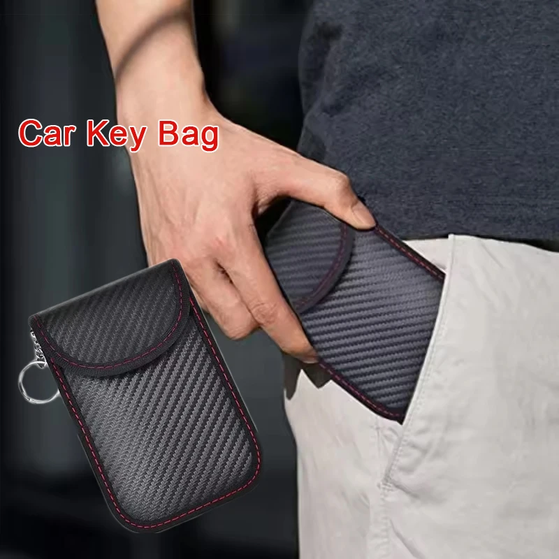 Autoschlüssel Signal Blocker Case Faraday Cage Fob Pouch Keyless RFID Blocking Bag Image