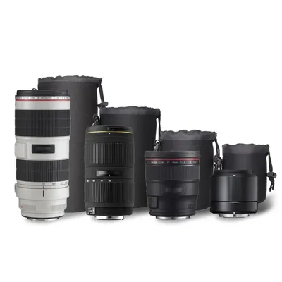 Hot 4 Sizes Lens Case, Black Thick Neoprene Large Camera Lens Case,Four Sizes For Large DSLR