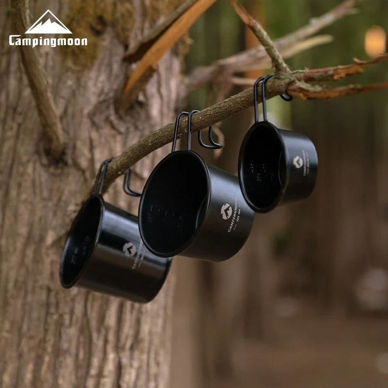 BKS190 Camping-Edelstahl, schwarz, titanbeschichtet, Schnee-La-Bierbecher, Trinkwasserbecher, Überlappungsaufbewahrung und leicht zu tragen Image