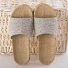 Leinen Frauen Schuhe Farbe Passenden Freizeit Indoor Boden Schuhe Sommer Hause Hausschuhe Damen Offene spitze Hausschuhe Flache Schuhe