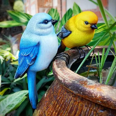 Resin Parrot Statue Wall Mounted DIY Outdoor Garden Tree Decoration Animal Sculpture For Home Office Garden Decor Ornament