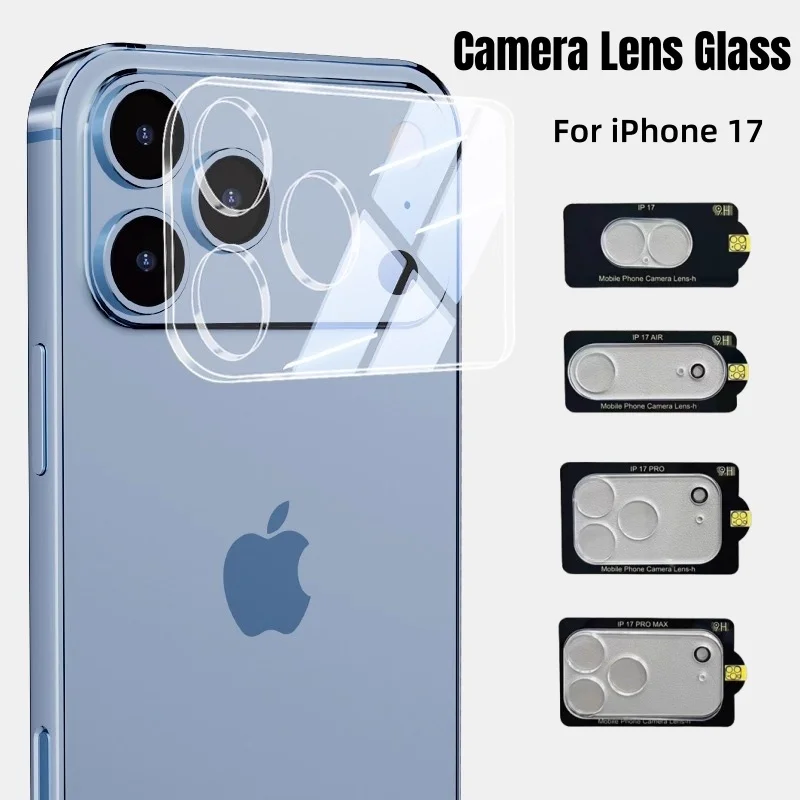 9HD Klare Kameraobjektiv-Glasschutzfolie für iPhone 17 Pro Max 16 Pro 17 Air 16 Plus, hintere Objektivabdeckung, Glasschutzkappe Image