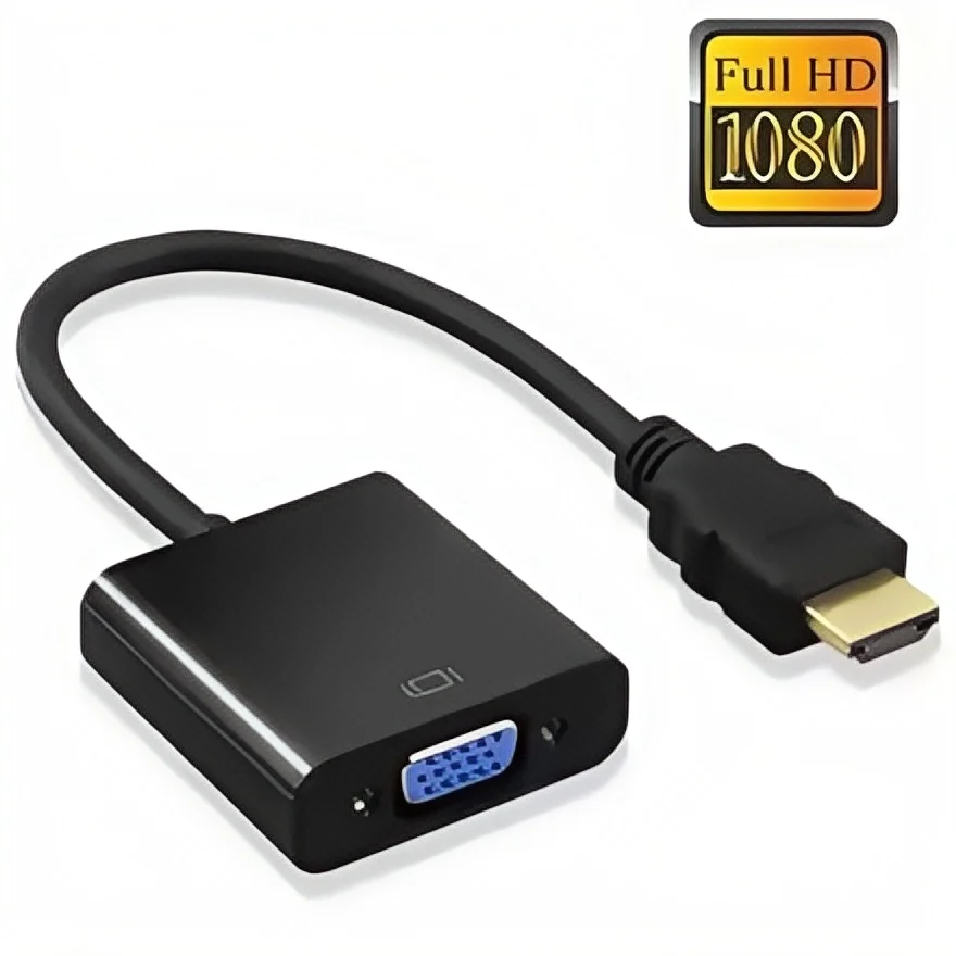 Hochgeschwindigkeits-HDMI-zu-VGA-Adapter – Stecker auf Buchse-Konverter mit Scaler für PC, Laptop, HDTV, Monitor Image