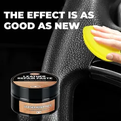 Repair Paste for Car Steering Wheels - Restores Black Gloss, Removes Peeling & Cracking, Plastic-Like Finish, Easy Application
