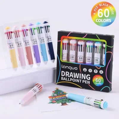 3/6 Pack Multicolor Pens,28/60 Colors, 10-in-1 Colored Ballpoint Pen,0.8mm Fine Point Smooth Writing,Retractable Ballpoint Pens