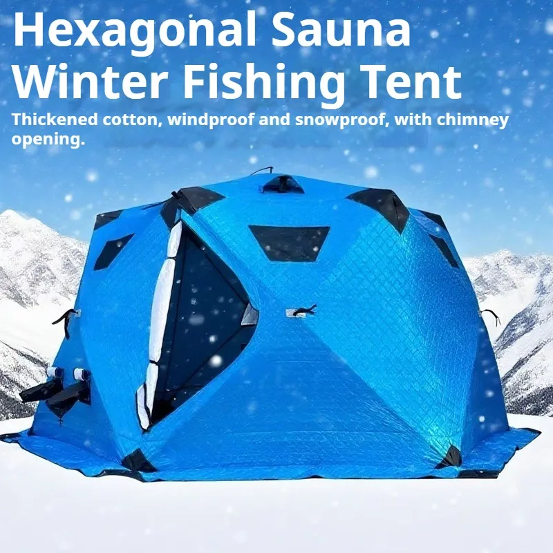 Winter Angeln Warme Outdoor Zelte Große Kapazität Verdickte Schnelle Automatische Öffnung Zelte Sicher Mehrere Menschen Camping Liefert Image