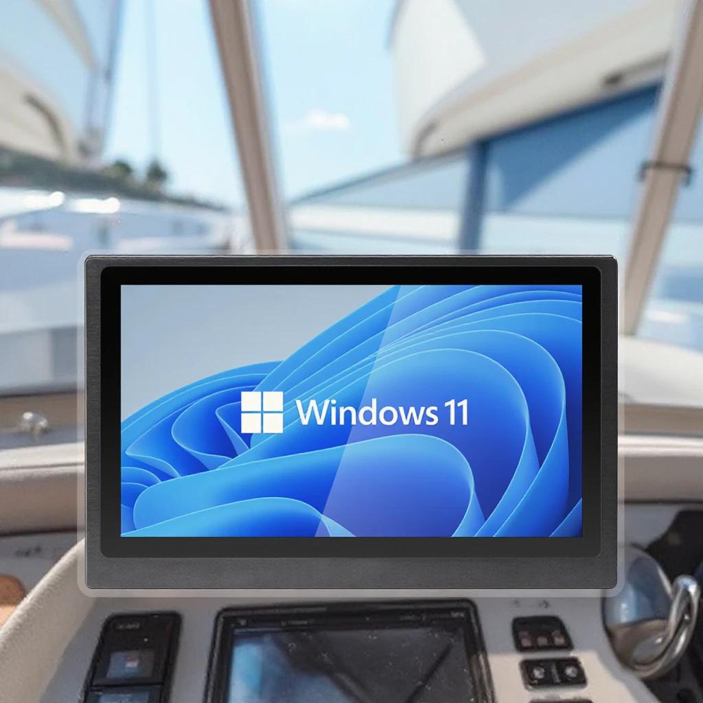 21,5-Zoll-Marine/Yachten zeigt 1000–1500 Nits Outdoor Ag+Glasbindung IP66 wasserdichter industrieller Touchscreen an Image