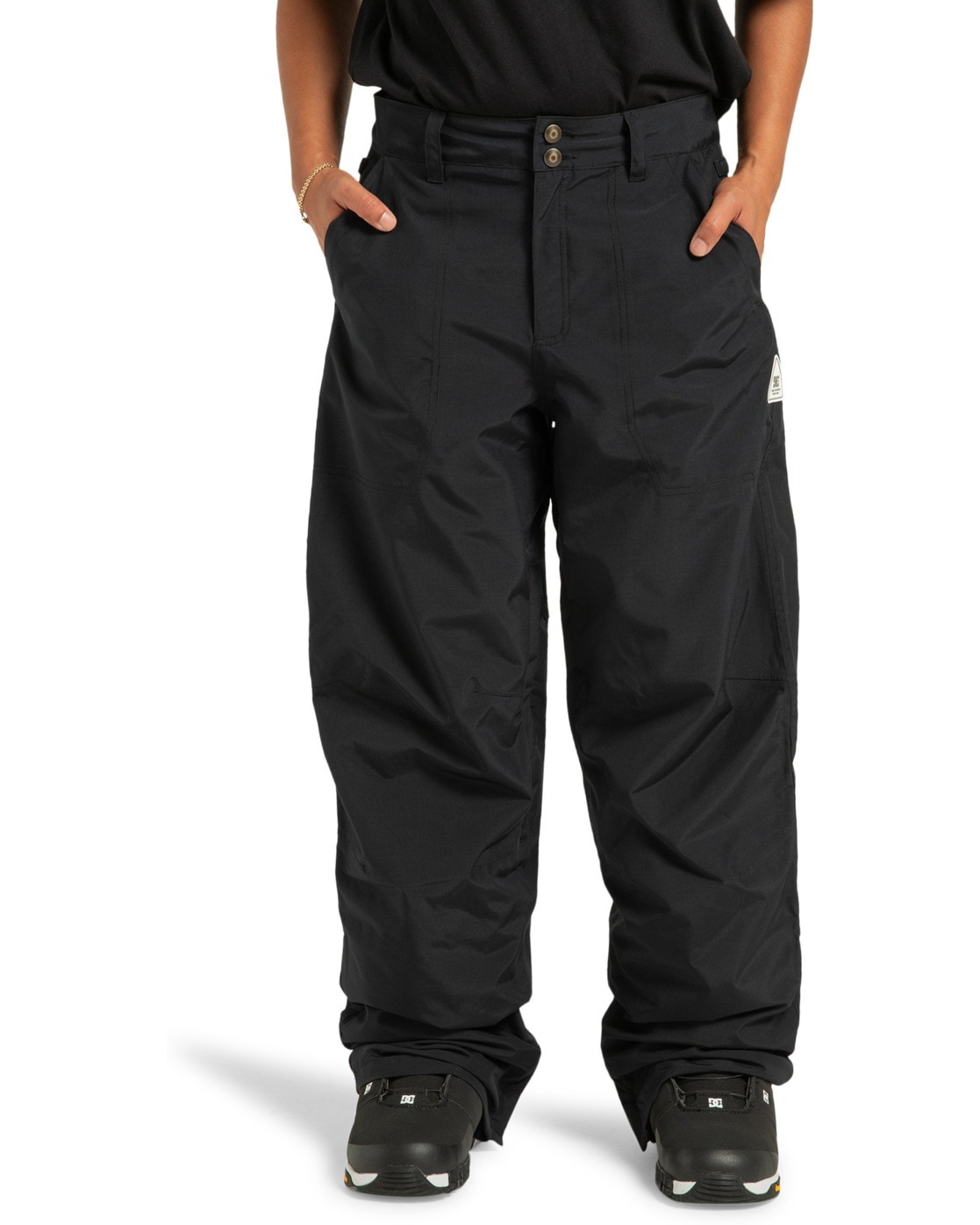 Snowboardhose DC SHOES "Riveter", Damen, Gr. M, schwarz, Obermaterial: 55% Polyester, 45% Polyester;, Hosen