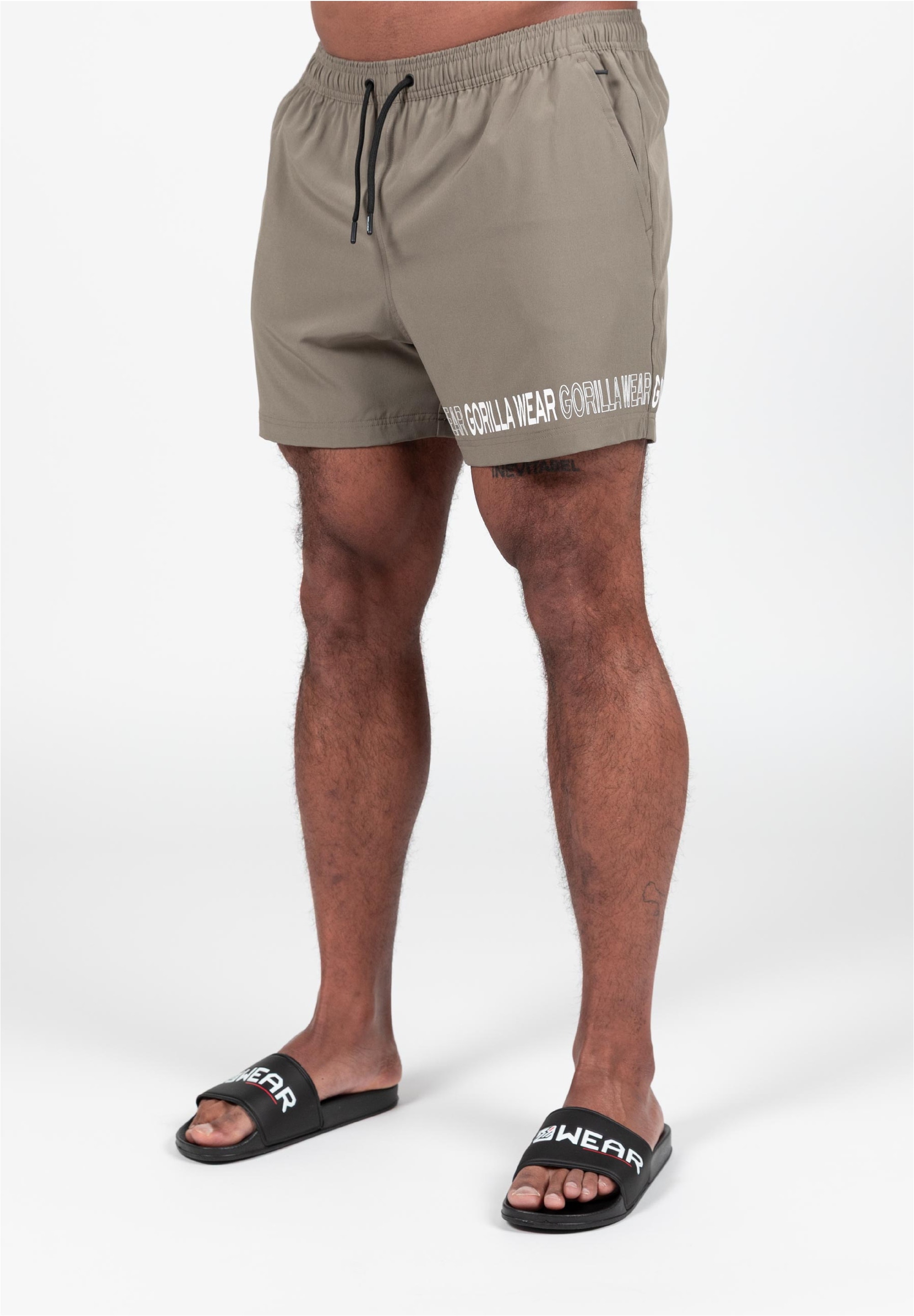 Badeshorts GORILLA WEAR, Herren, Gr. S, US-Größen, grau (taupe), 92% Polyester, 8% Elasthan, Badehosen, mit schnelltrocknendem Material Image