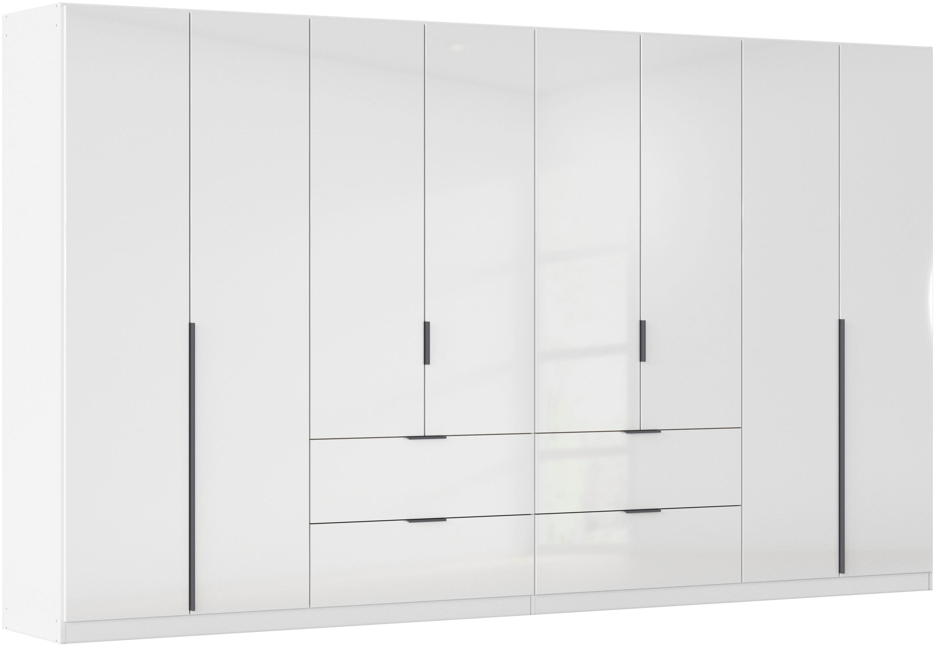 Drehtürenschrank RAUCH "Kleiderschrank Schrank Garderobe AGORDO mit Dekor- oder Hochglanzfront", weiß (alpinweiß, hochglanz weiß), B:360cm H:210cm T:54cm, Holzwerkstoff, Schränke, mit Außenschubkästen, in 7 Breiten und 2 Höhen MADE IN GERMANY,... Image