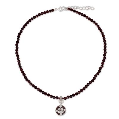 'Lucky Charm' - Garnet and Sterling Silver Choker