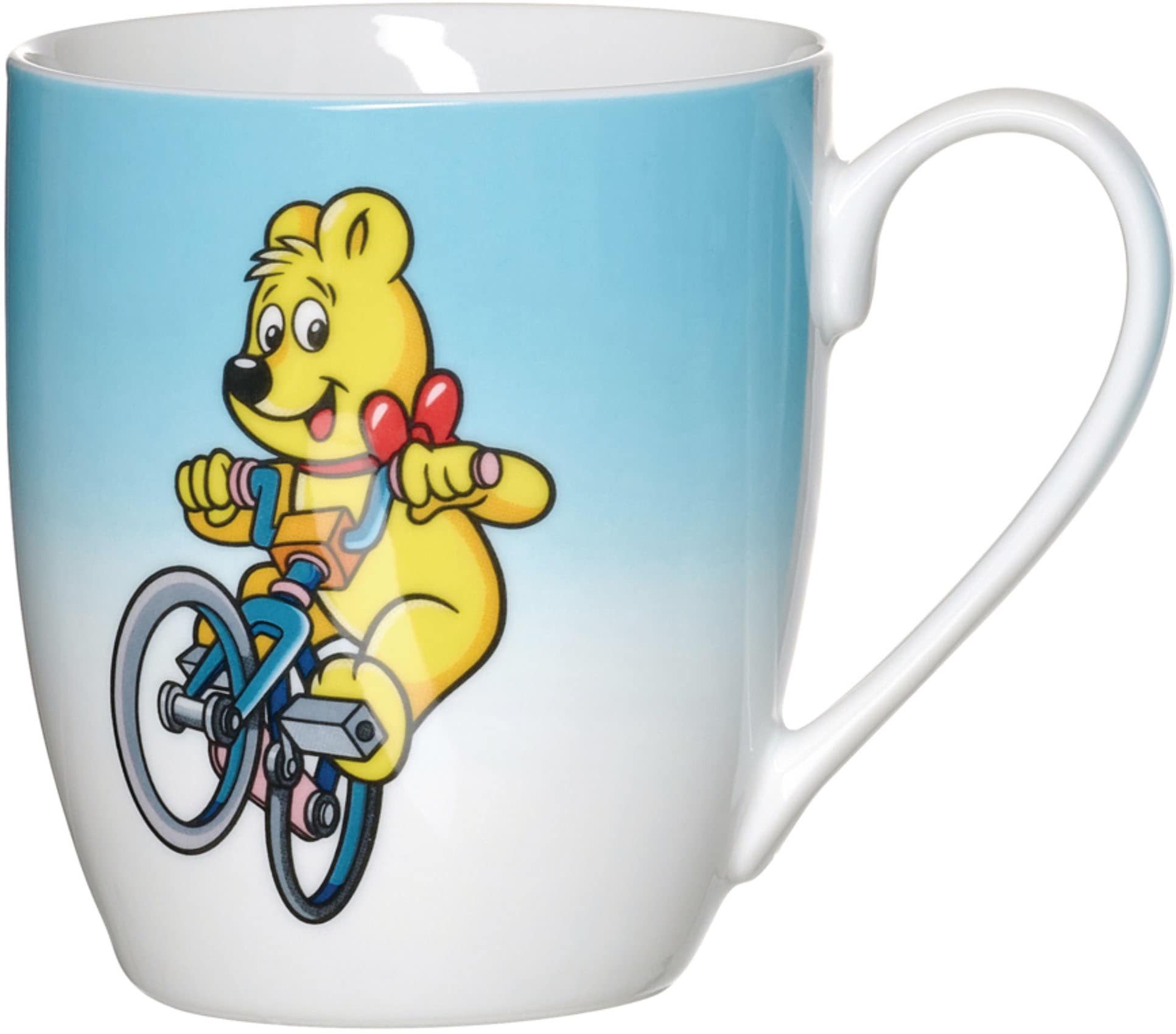 Becher RITZENHOFF & BREKER "HARIBO Sport, Biker, 500 ml", bunt, B:14cm H:10,5cm Ø:10cm, Porzellan, Trinkgefäße, spülmaschinenfest