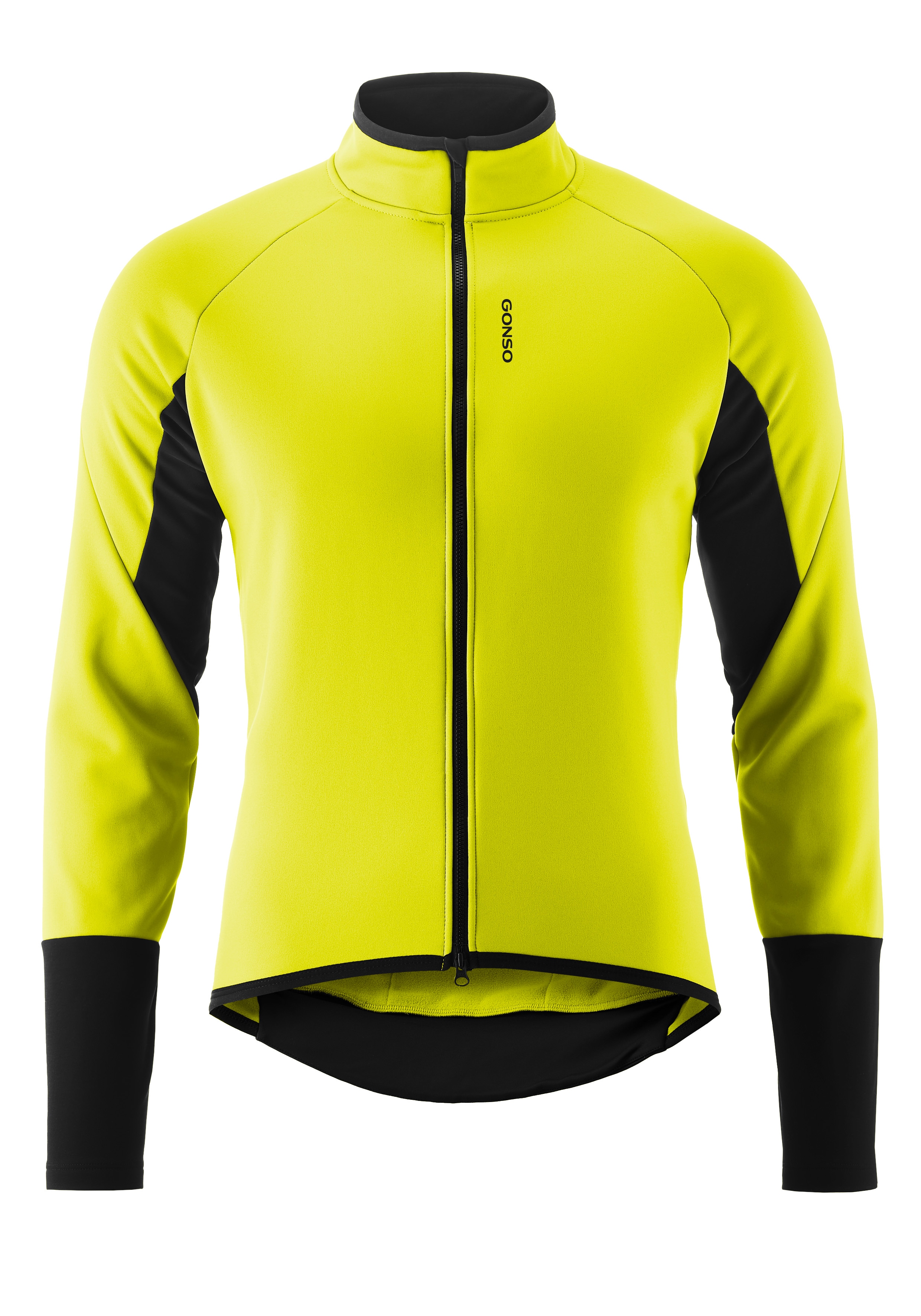 Fahrradjacke GONSO "ROAD JACKET SOFTSHELL 2 M", Damen, Gr. M, gelb, 80% Polyester, 15% Polyamid, 5% Elasthan, Rundhals, Jacken Fahrradjacke, Herren Softshell-Jacke, atmungsaktive Radjacke, Tight Fit