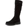 Stiefel TAMARIS, Damen, Gr. 37, Normalschaft, schwarz, Veloursleder, unifarben, modisch, Schuhe, Blockabsatz, Langschaftstiefel mit slouchy Falten am Schaft