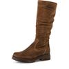 Stiefel TAMARIS, Damen, Gr. 37, Normalschaft, braun, Veloursleder, unifarben, used, modisch, Schuhe, Blockabsatz, Langschaftstiefel mit slouchy Falten am Schaft