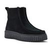 Winterboots CLARKS "Torhill Cozy", Damen, Gr. 41, schwarz, Veloursleder, casual, Schuhe, Plateauboots mit modischer Ziernaht