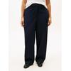Anzughose TOMMY HILFIGER CURVE "CRV PUNTO RLXD STRAIGHT PANT", Damen, Gr. 48, N-Gr, blau (schwarz night navy), Web, Obermaterial: 68% Polyester, 28% Viskose, 4% Elasthan, unifarben, casual, relaxed fit, Hosen, in großen Größen